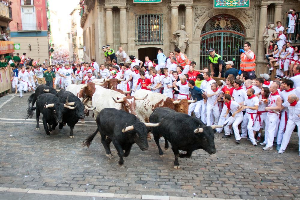 Opening bull run of Spain's festival in Pamplona Travelweek