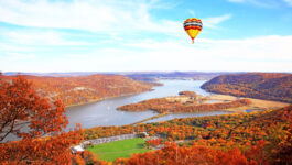 The foliage scenery at Hudson River region in New York State