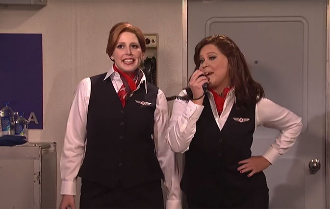 [VIDEO] Two Delta flight attendants' song goes horribly wrong in SNL sketch