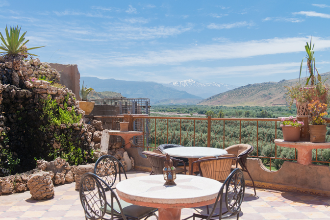 Lunch on the road, overlooking the High Atlas mountains