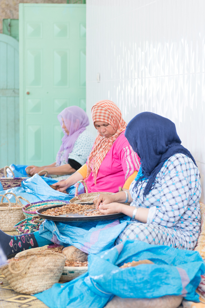 Learning the process for Argan oil at a cooperative between Marrakech and Essaouira