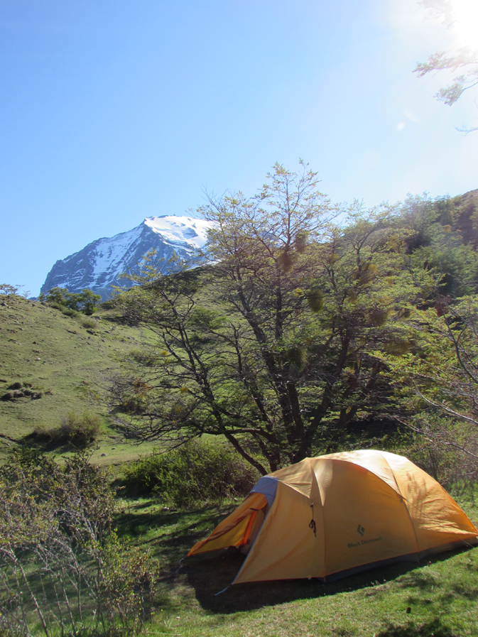 Camping among the peaks of Chilean Patagonia