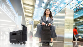 Fancy a spin on the world’s first motorized luggage?