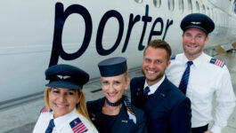 Porter Airlines crew #FlyPink with custom epaulets, pins for October  