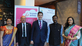 Patrice Malacort, Sales and Marketing Manager Canada, Brussels Airlines; Christophe Allard, Director North America, Brussels Airlines; Anil Oraw, Director, India Tourism, Toronto.