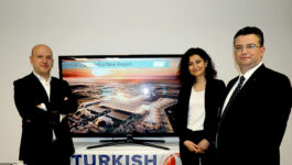 From l-r: Abdullah Nergiz, Airline and Cargo Marketing Director, Istanbul New Airport; Derya Serbetci Acar, Director for Cultural and Tourism Affairs at the Turkish Consulate, Toronto; Zafer Bolukbasi, General Manager, Toronto, Turkish Airlines