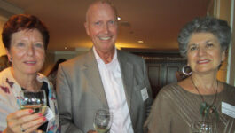 The German National Tourism Office had a full house for its Vancouver stopover on Sept. 11 before heading south to U.S. points. Travel agents Marie Stenzel of ManMar Vacations Int'l Ltd. (left), Manfred Stenzel, and Maryanne Asuncion both of Cruiseshipcentres enjoyed some of the country's fine wines.