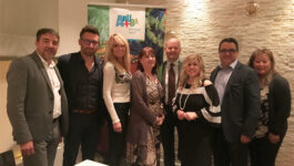 Seen here at the Aruba Tourism Authority dinner as Sassafraz in Toronto are (left to right): Joe DeMarinis, Red Tag Vacations; Federico Beradinucci, Air Canada Vacations; Barb Tudino, Cruise Holidays; Heidi Schnitzer, Air Canada Vacations; Elvi Cal, TravelBrands; Liliana Mancini, Aruba Tourism; Frank DeMarinis, TravelBrands; and Shiela Aue, TPI.