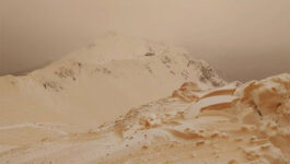 Orange snow falls in Russia