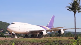 Thai villagers wake up to find abandoned jumbo jet in their backyard