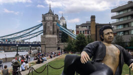 There’s a half-naked giant Jeff Goldblum statue in London and it is glorious