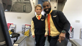 Five-year-old-Make-A-Wish-kid-fulfills-dream-of-handing-out-snacks-on-his-flight-to-Florida