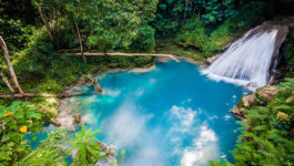 Blue-hole-waterfall-from-above-in-Jamaica