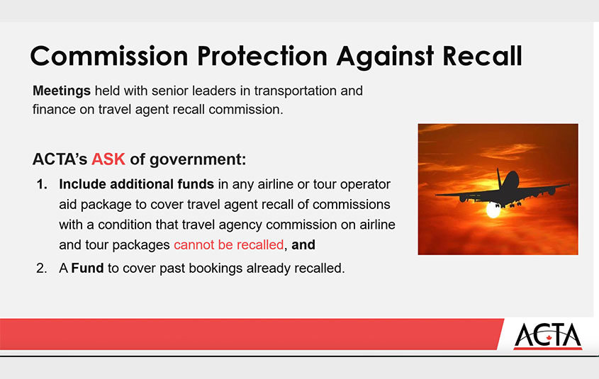 Commission recall protection, financial aid extensions and an update from Air Canada’s Lisa Pierce: ACTA webinar recap