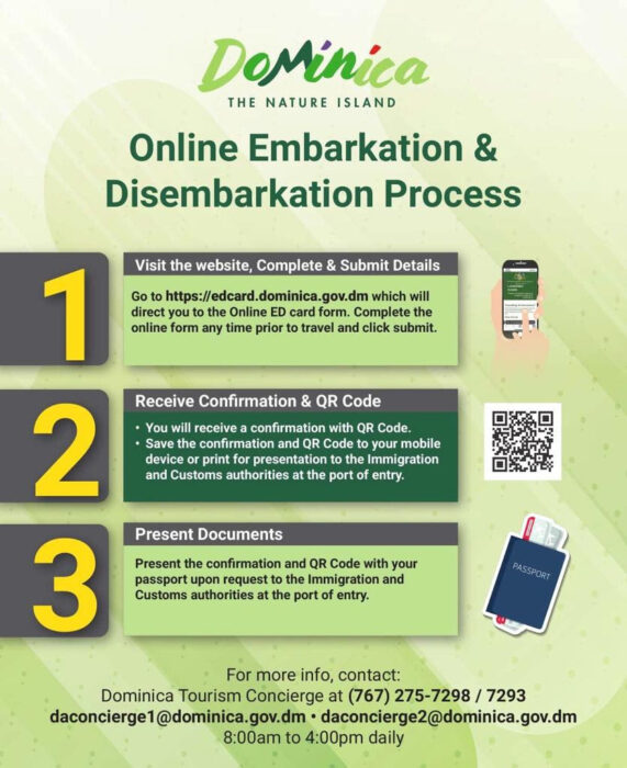 Dominica’s online process for arrival, departure forms now live